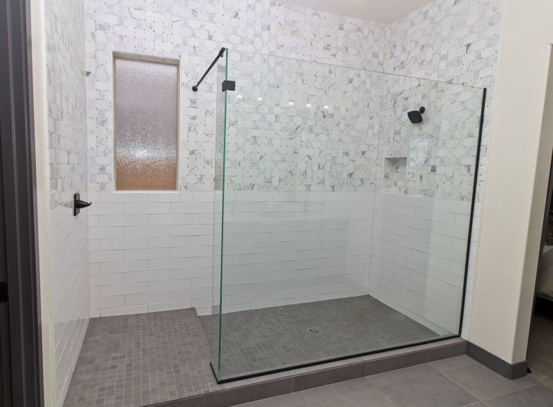 Open Shower with Large Format Tiles
